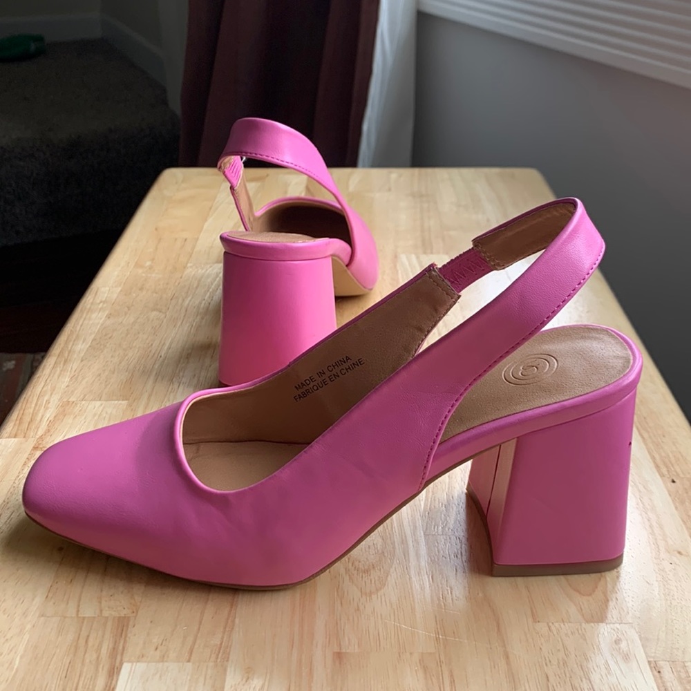 Strappy Pink Block Urban Outfitter Heels Barbie